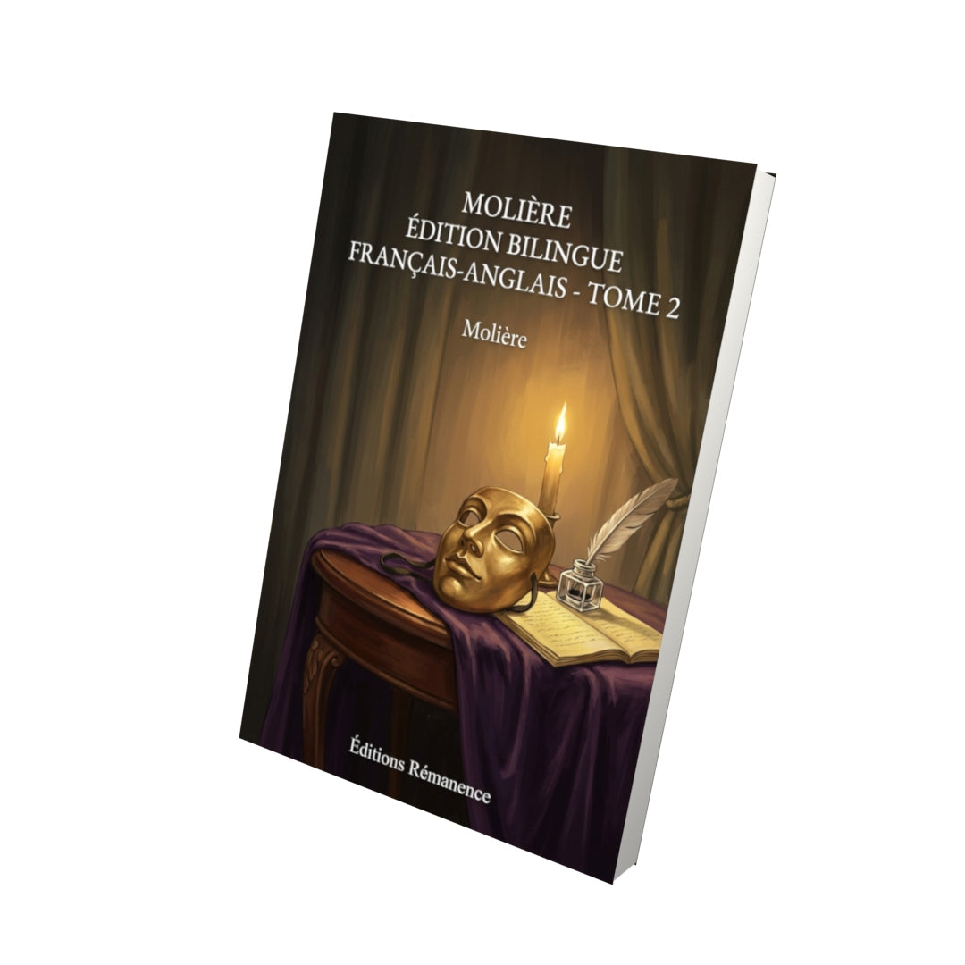 Livre Molière édition bilingue français-anglais - Tome 2 par Molière - Vue 3D - Editions Remanence