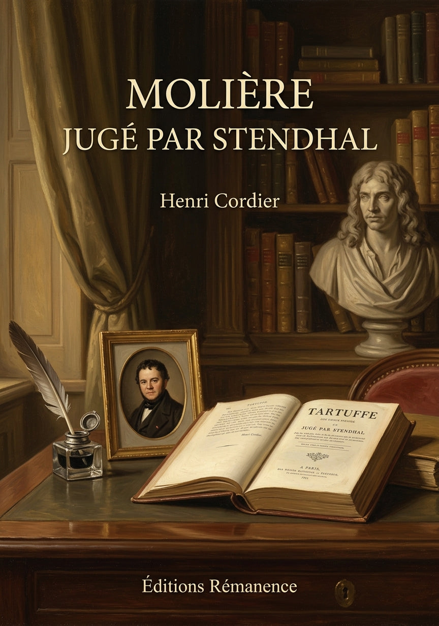 Livre Molière jugé par Stendhal par Henri Cordier - Couverture - Editions Remanence