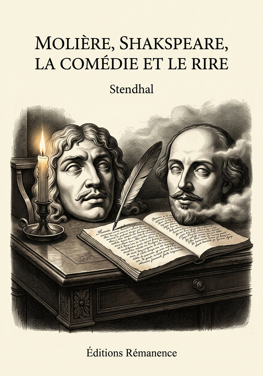 Livre Molière, Shakspeare, la Comédie et le Rire par Stendhal - Couverture - Editions Remanence