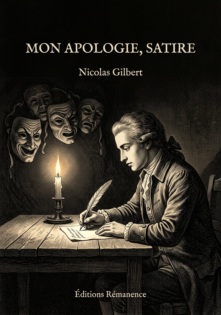Livre Mon apologie, satire par Nicolas Gilbert - Couverture - Editions Remanence