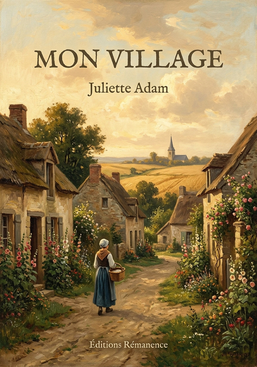 Livre Mon village par Juliette Adam - Couverture - Editions Remanence