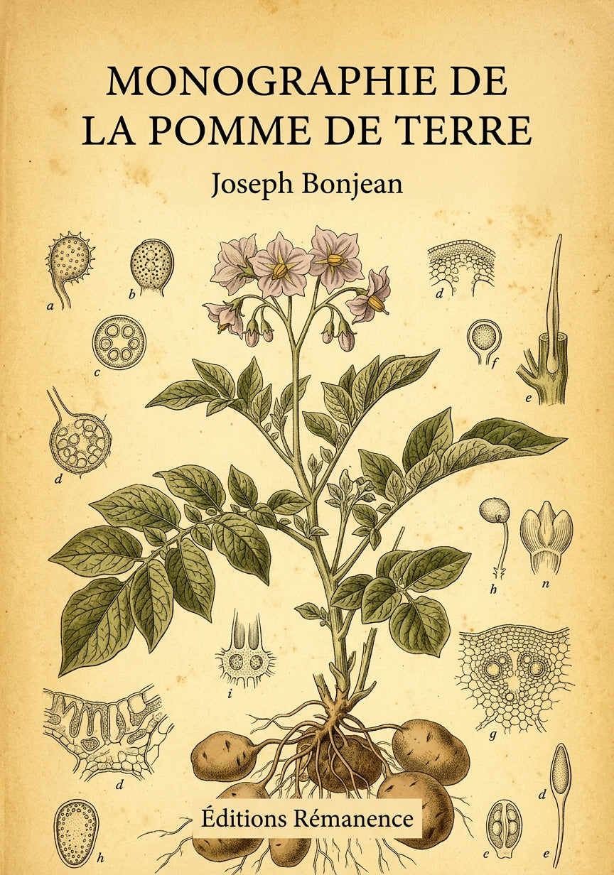 Livre Monographie de la pomme de terre par Joseph Bonjean - Couverture - Editions Remanence
