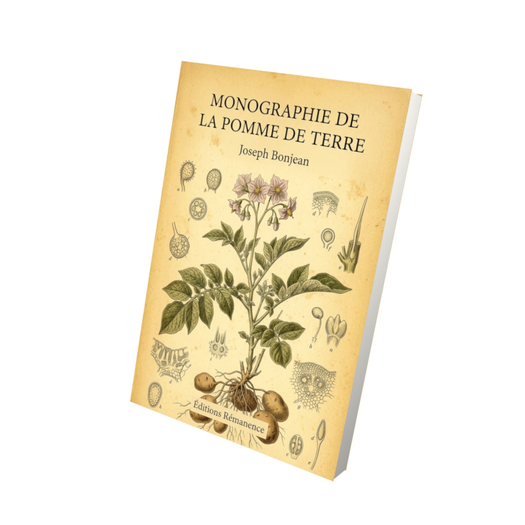 Livre Monographie de la pomme de terre par Joseph Bonjean - Vue 3D - Editions Remanence