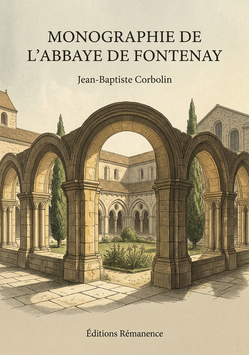 Livre Monographie de l’abbaye de Fontenay par Jean-Baptiste Corbolin - Couverture - Editions Remanence