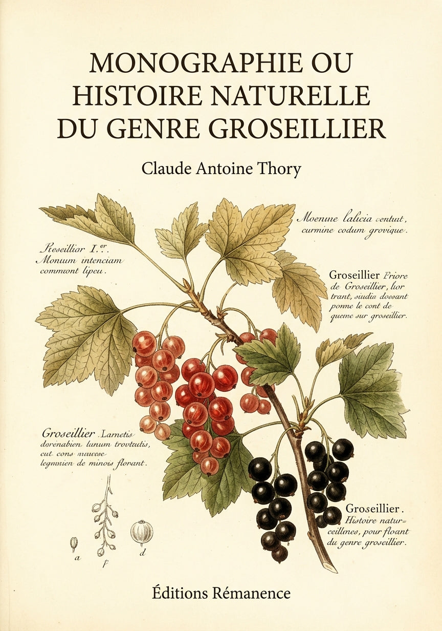 Livre Monographie ou Histoire Naturelle du Genre Groseillier par Claude Antoine Thory - Couverture - Editions Remanence