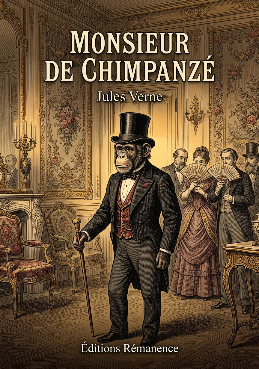 Livre Monsieur de Chimpanzé par Jules Verne - Couverture - Editions Remanence