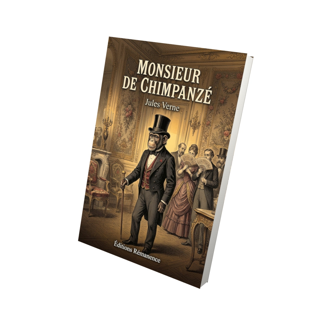 Livre Monsieur de Chimpanzé par Jules Verne - Vue 3D - Editions Remanence