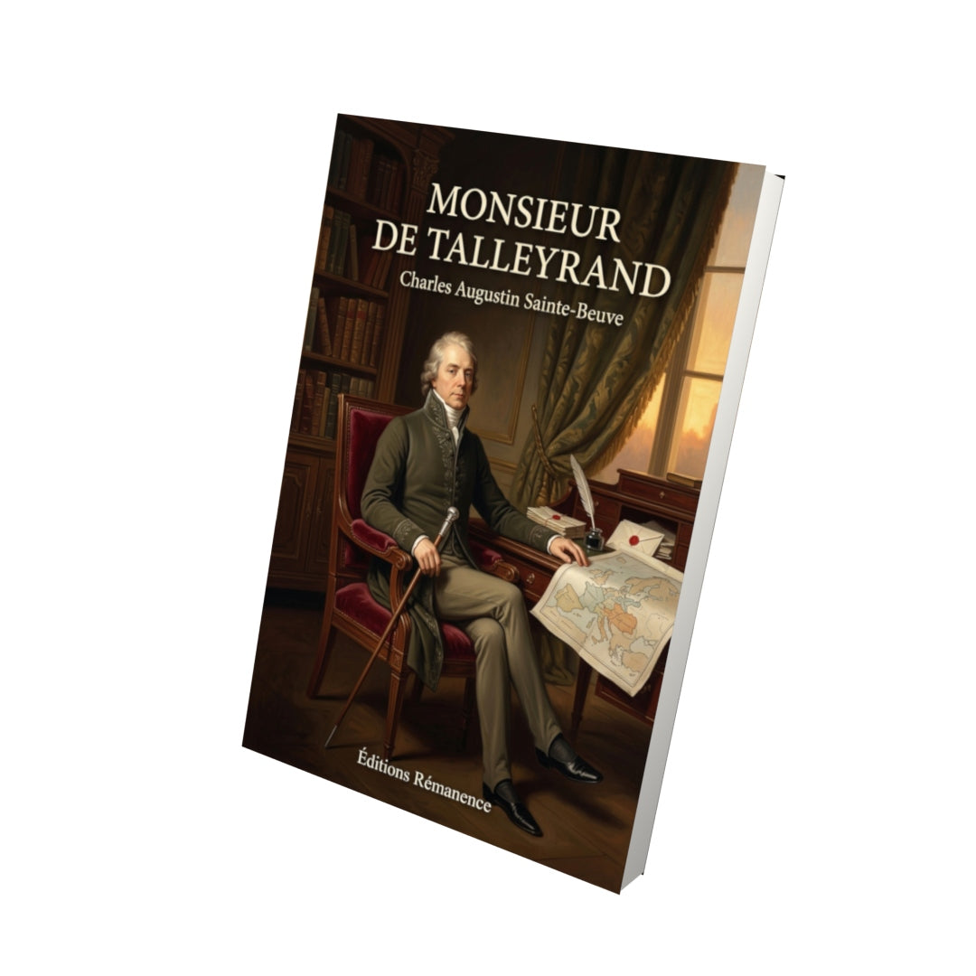 Livre Monsieur de Talleyrand par Charles Augustin Sainte-Beuve - Vue 3D - Editions Remanence