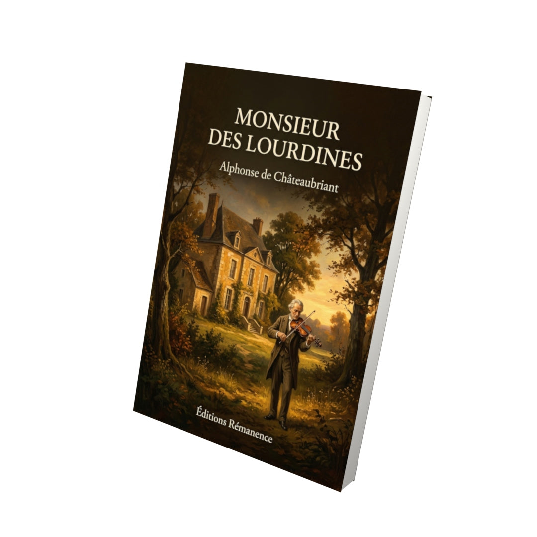 Livre Monsieur des Lourdines par Alphonse de Châteaubriant - Vue 3D - Editions Remanence