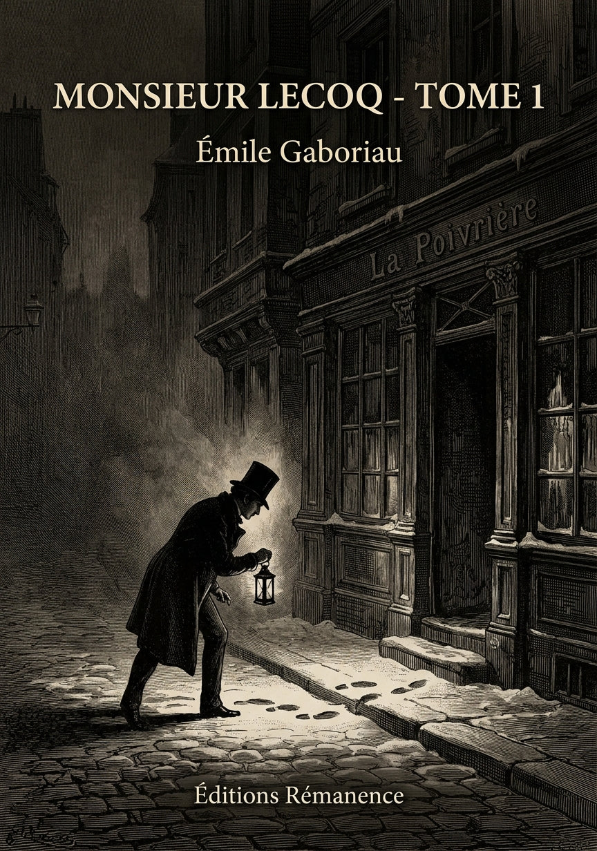 Livre Monsieur Lecoq - Tome 1 par Émile Gaboriau - Couverture - Editions Remanence