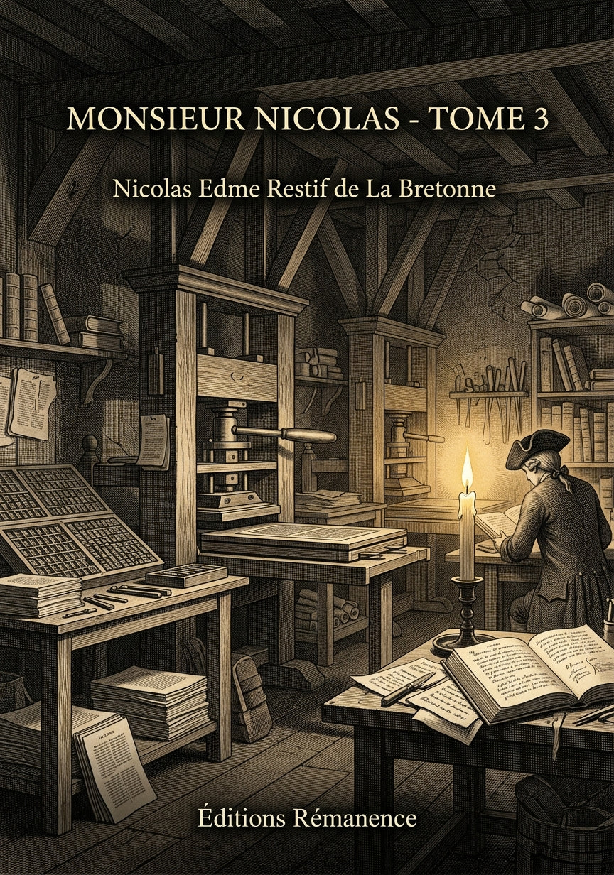 Livre Monsieur Nicolas - Tome 3 par Nicolas Edme Restif de La Bretonne - Couverture - Editions Remanence