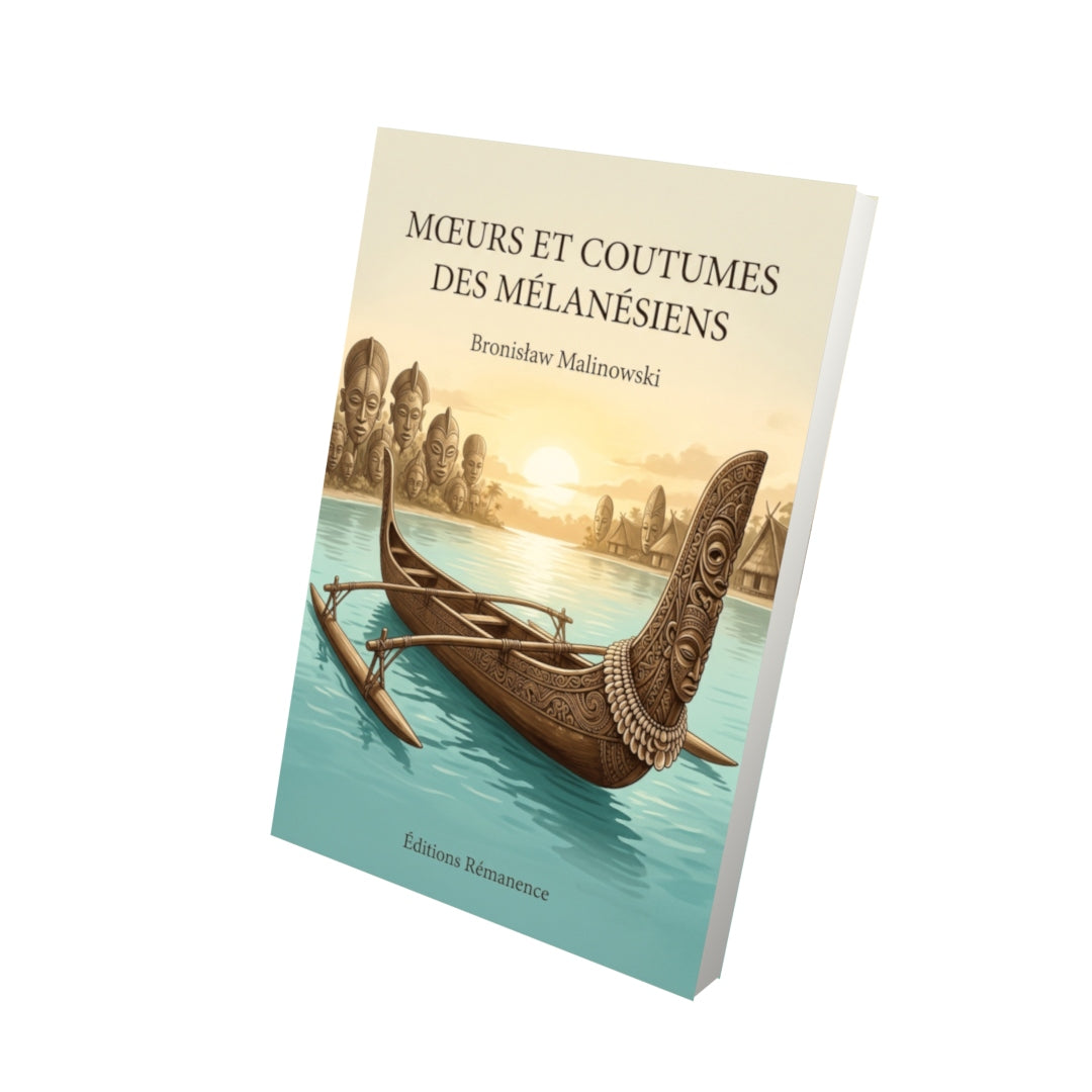 Livre Mœurs et coutumes des Mélanésiens par Bronisław Malinowski - Vue 3D - Editions Remanence
