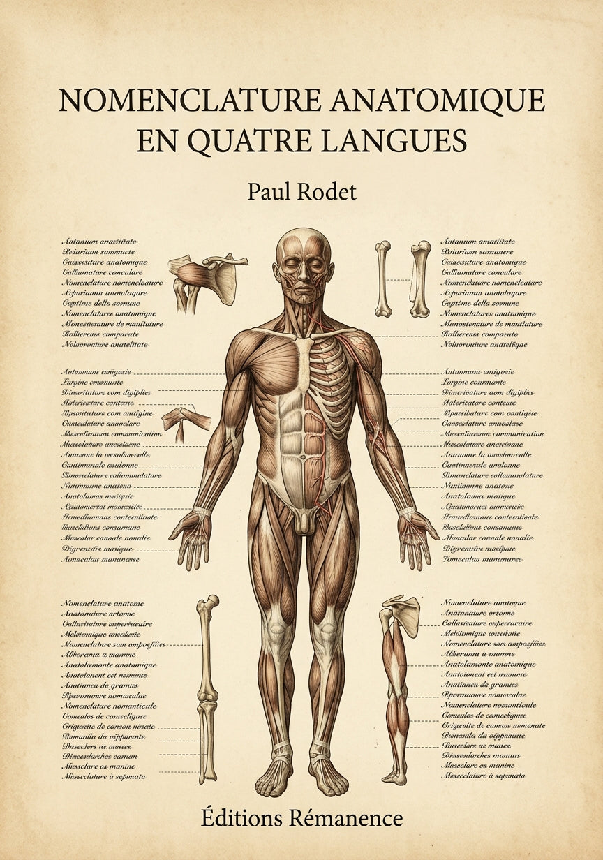Livre Nomenclature anatomique en quatre langues par Paul Rodet - Couverture - Editions Remanence