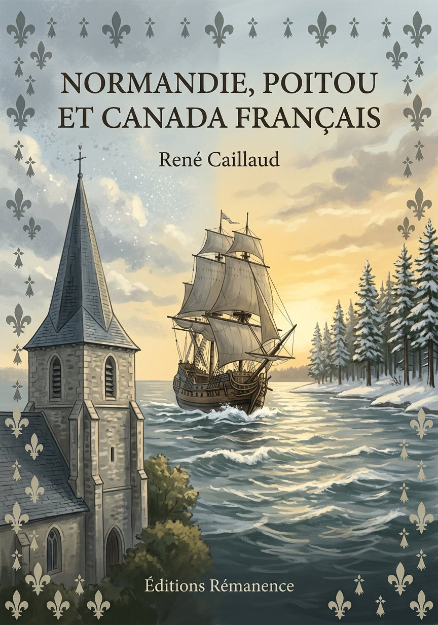 Livre Normandie, Poitou et Canada français par René Caillaud - Couverture - Editions Remanence