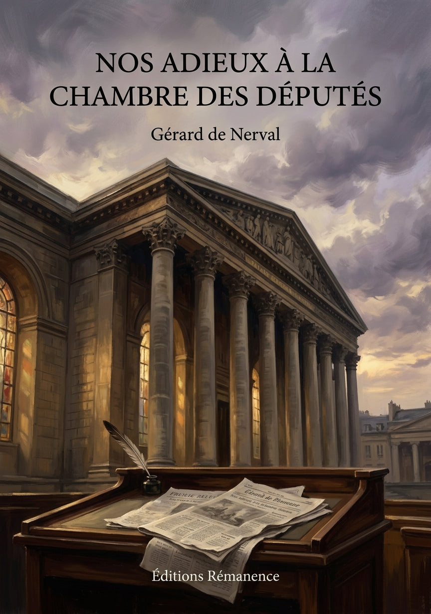 Livre Nos adieux à la Chambre des députés par Gérard de Nerval - Couverture - Editions Remanence