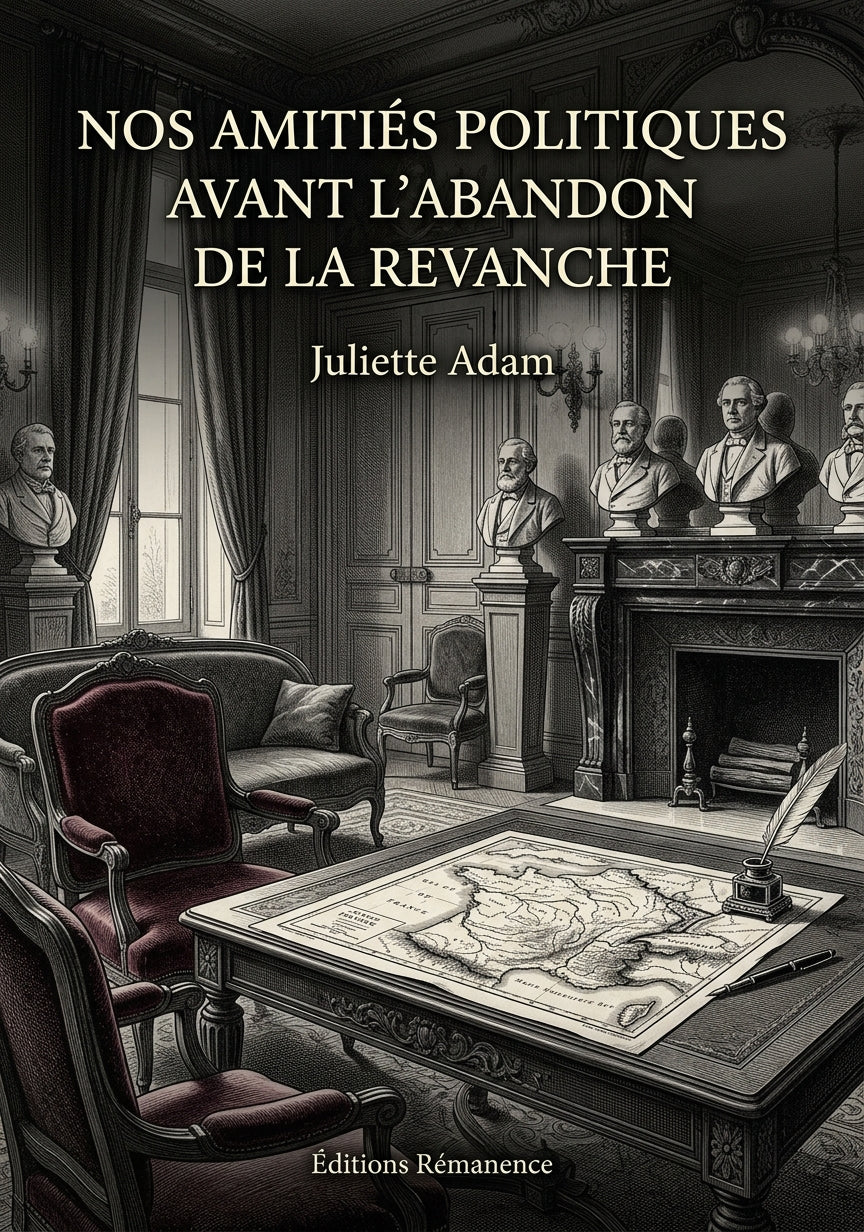 Livre Nos amitiés politiques avant l’abandon de la revanche par Juliette Adam - Couverture - Editions Remanence