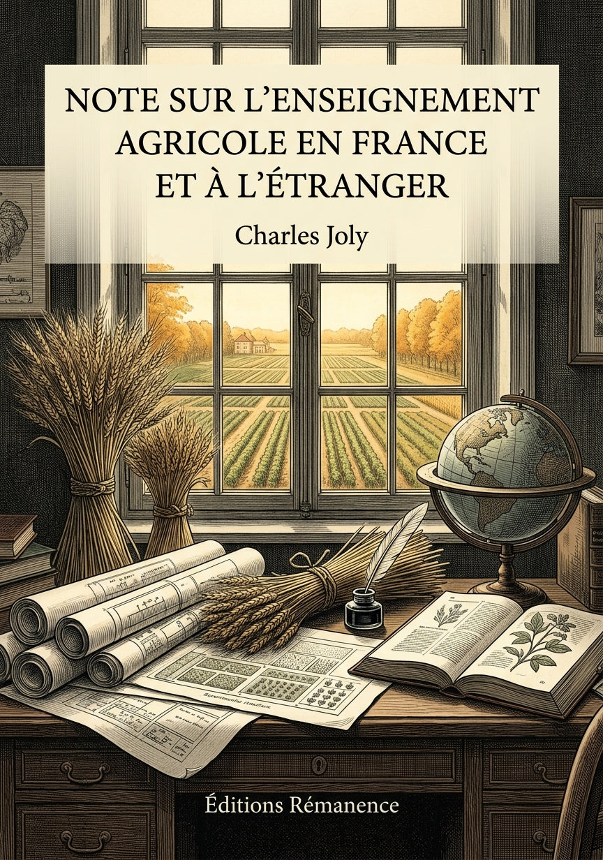 Livre Note sur l’enseignement agricole en France et à l’étranger par Charles Joly - Couverture - Editions Remanence