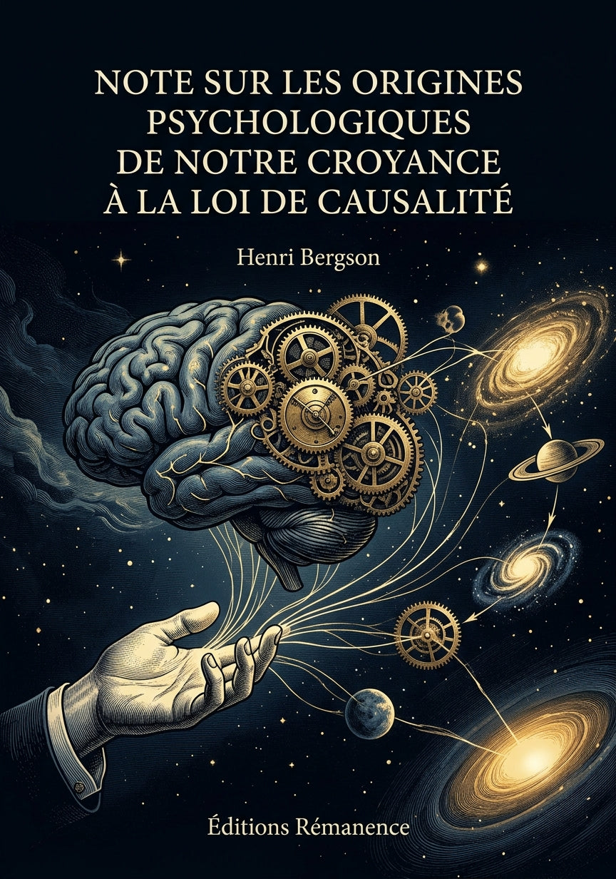 Livre Note sur les origines psychologiques de notre croyance à la loi de causalité par Henri Bergson - Couverture - Editions Remanence