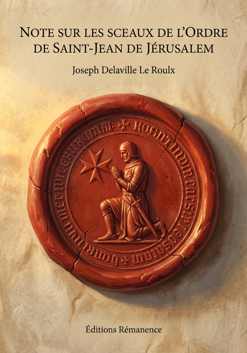 Livre Note sur les sceaux de l’ordre de Saint-Jean de Jérusalem par Joseph Delaville Le Roulx - Couverture - Editions Remanence