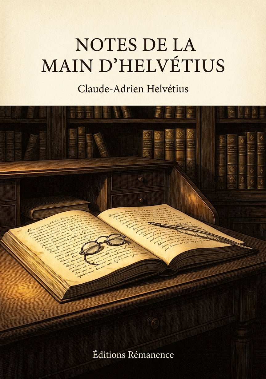 Livre Notes de la main d’Helvétius par Claude-Adrien Helvétius - Couverture - Editions Remanence
