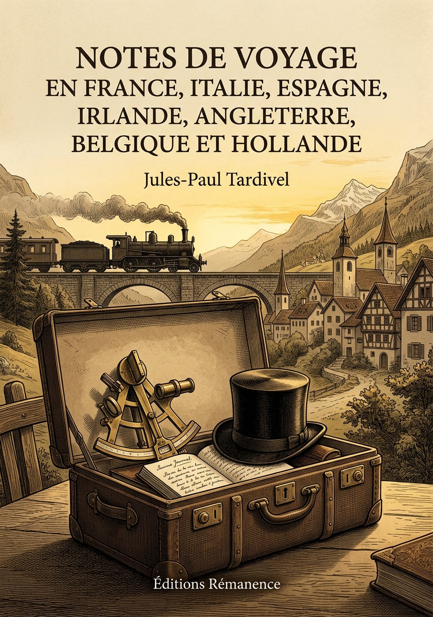 Livre Notes de voyage en France, Italie, Espagne, Irlande, Angleterre, Belgique et Hollande par Jules-Paul Tardivel - Couverture - Editions Remanence