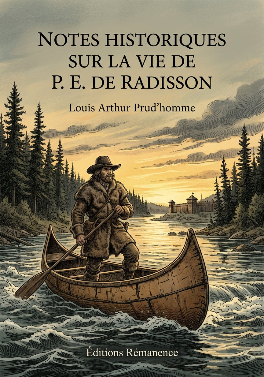 Livre Notes historiques sur la vie de P. E. de Radisson par Louis Arthur Prud’homme - Couverture - Editions Remanence
