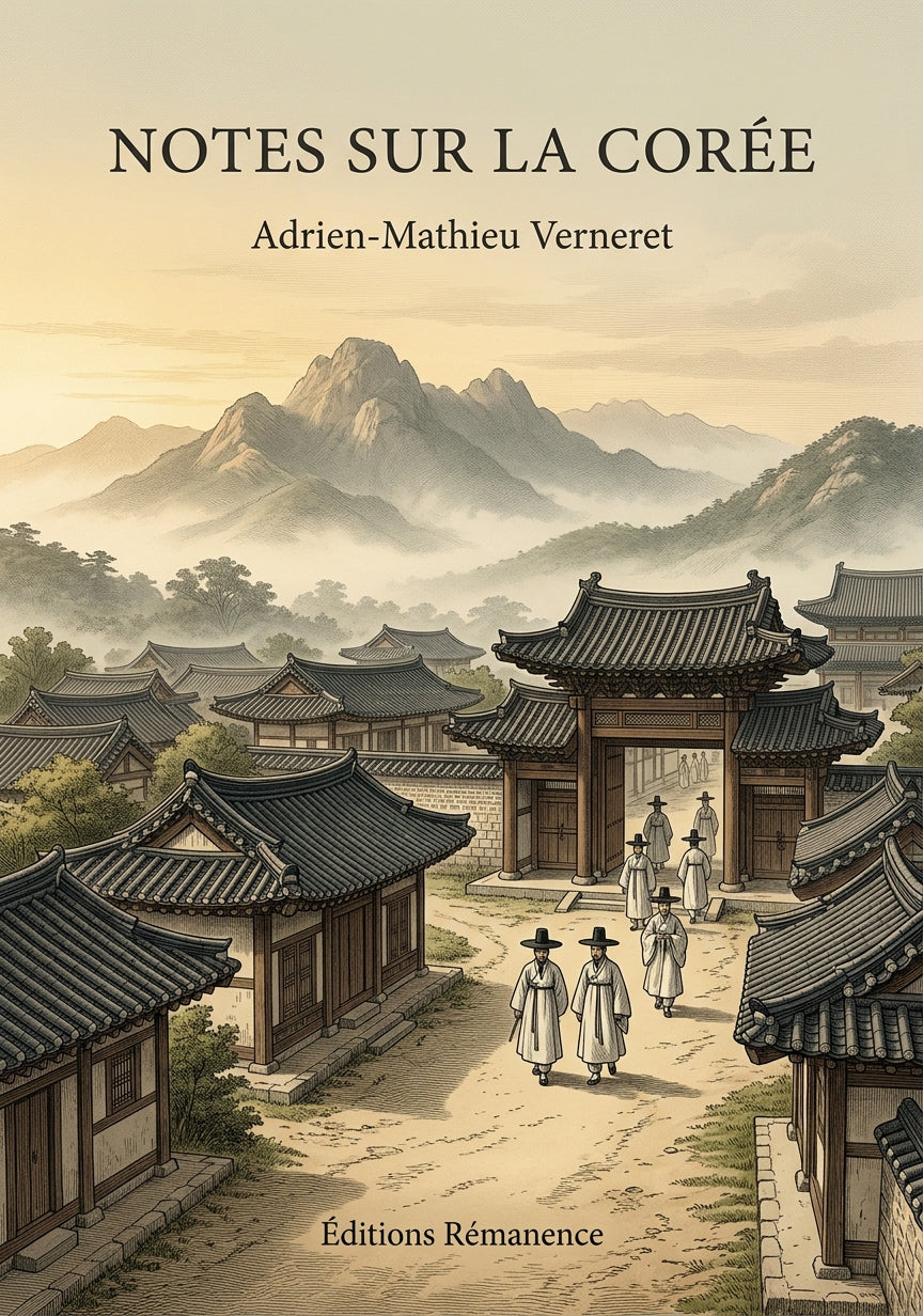 Livre Notes sur la Corée par Adrien-Mathieu Verneret - Couverture - Editions Remanence