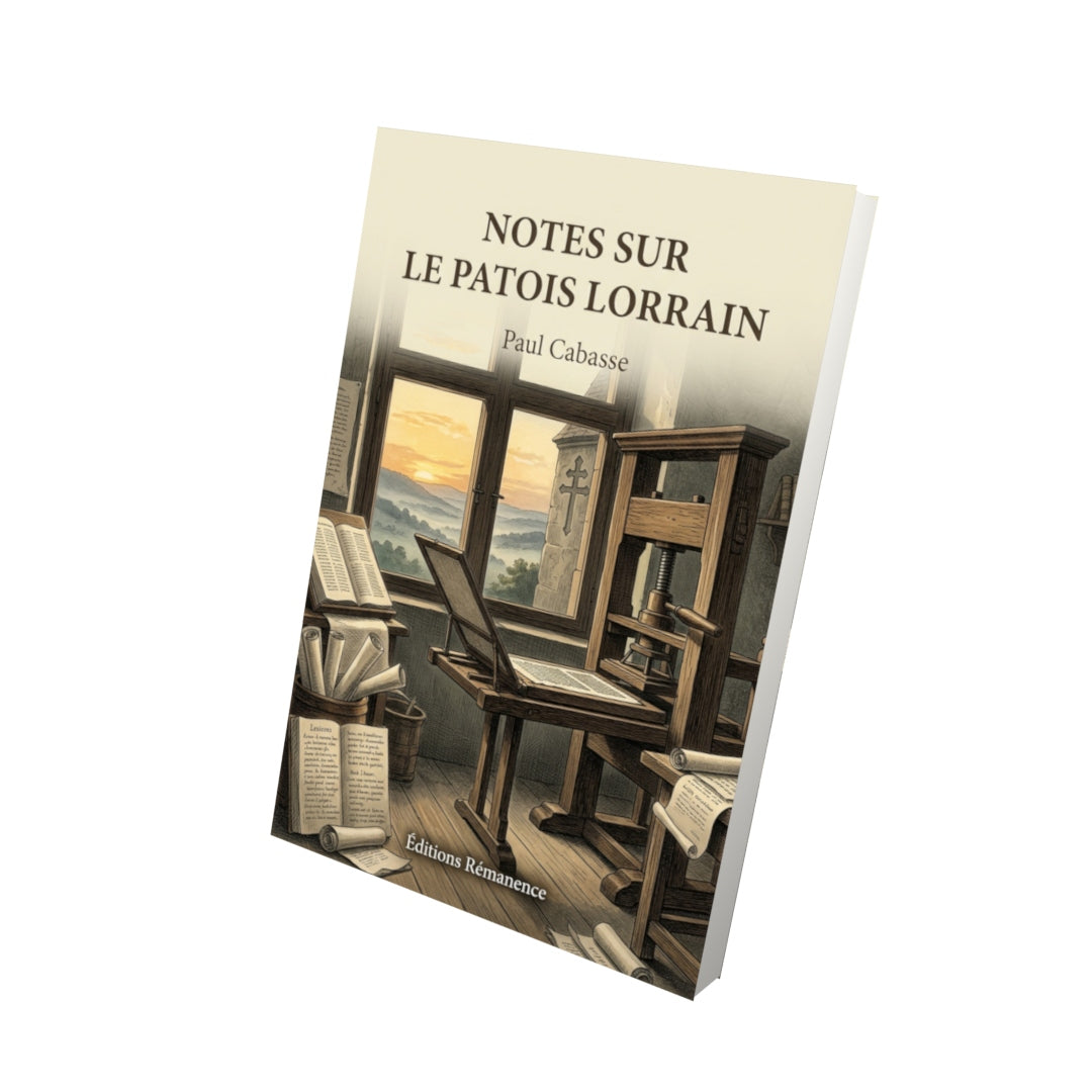 Livre Notes sur le patois lorrain par Paul Cabasse - Vue 3D - Editions Remanence