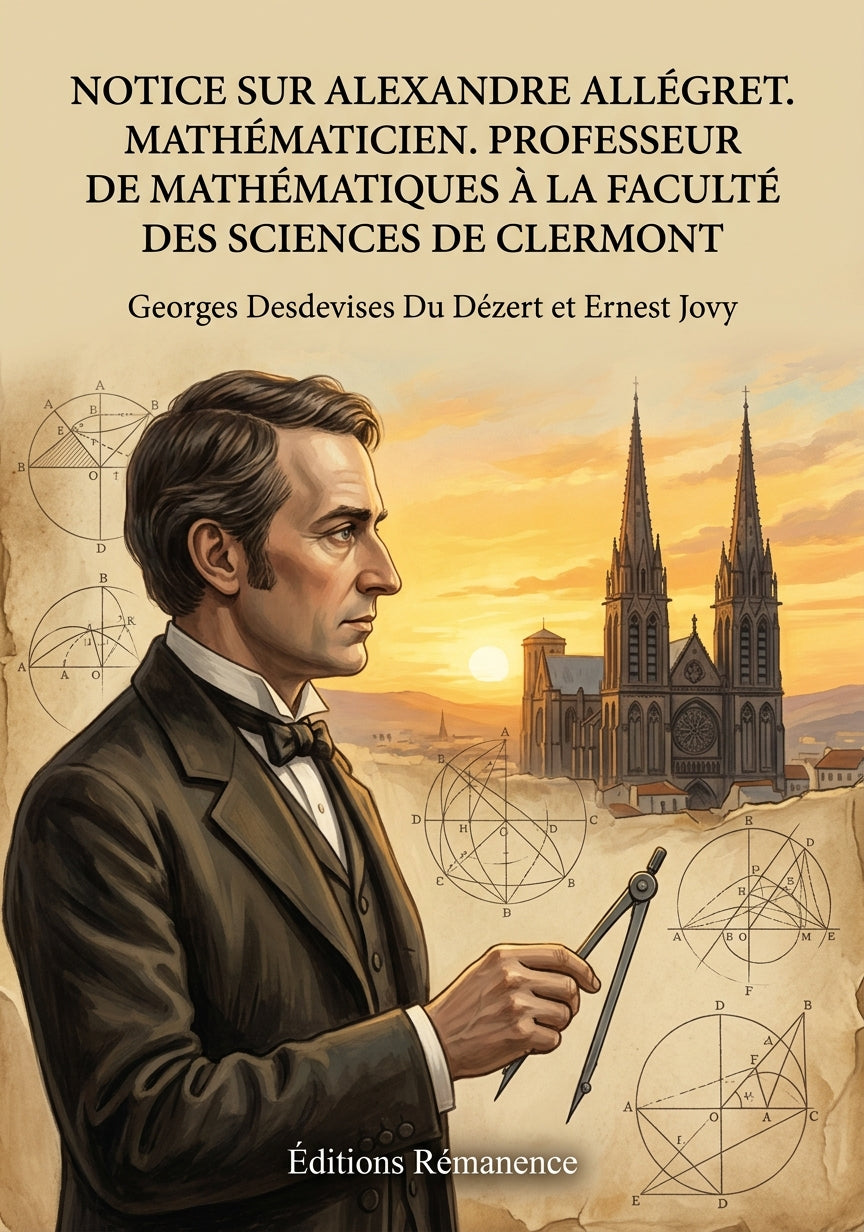 Livre Notice sur Alexandre Allégret. Mathématicien. Professeur de mathématiques à la Faculté des Sciences de Clermont par Georges Desdevises Du Dézert et Ernest Jovy - Couverture - Editions Remanence