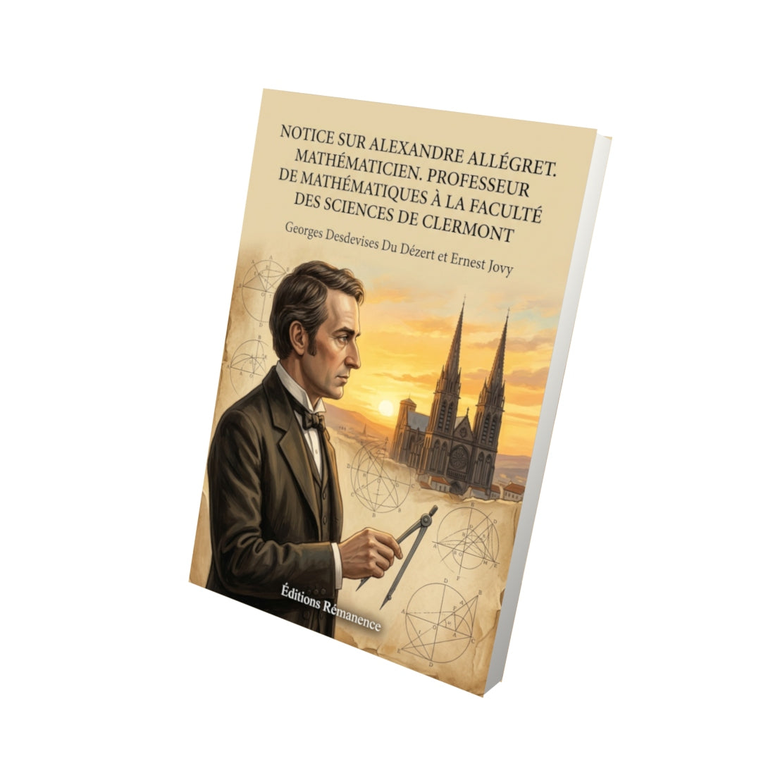 Livre Notice sur Alexandre Allégret. Mathématicien. Professeur de mathématiques à la Faculté des Sciences de Clermont par Georges Desdevises Du Dézert et Ernest Jovy - Vue 3D - Editions Remanence