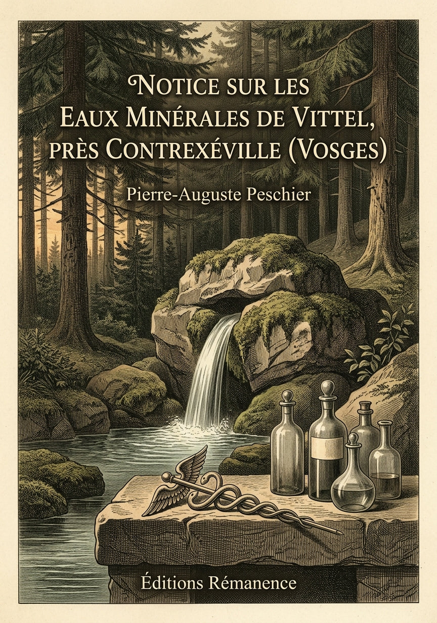 Livre Notice sur les eaux minérales de Vittel, près Contrexéville (Vosges) par Pierre-Auguste Peschier - Couverture - Editions Remanence