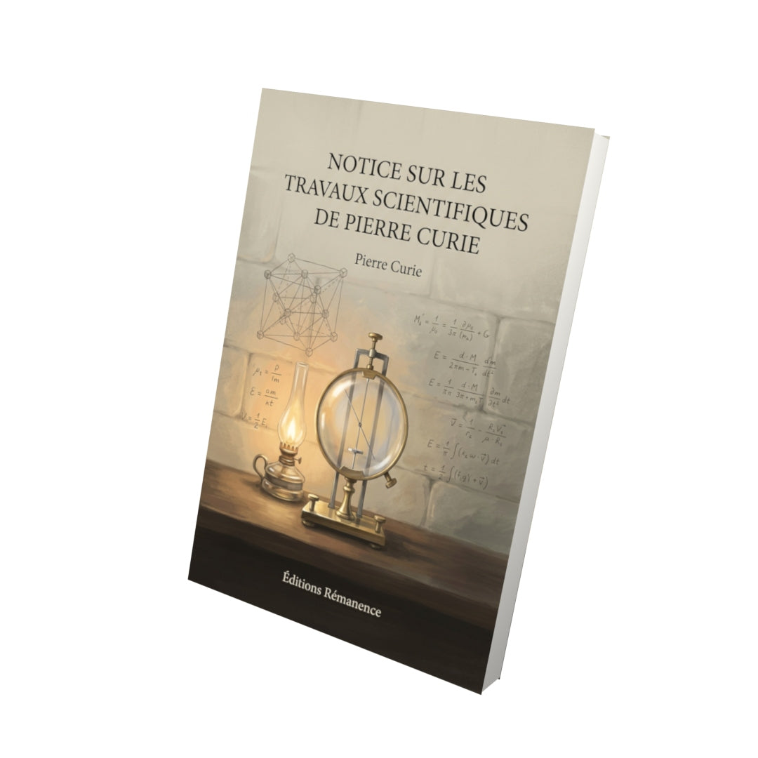 Livre Notice sur les travaux scientifiques de Pierre Curie par Pierre Curie - Vue 3D - Editions Remanence