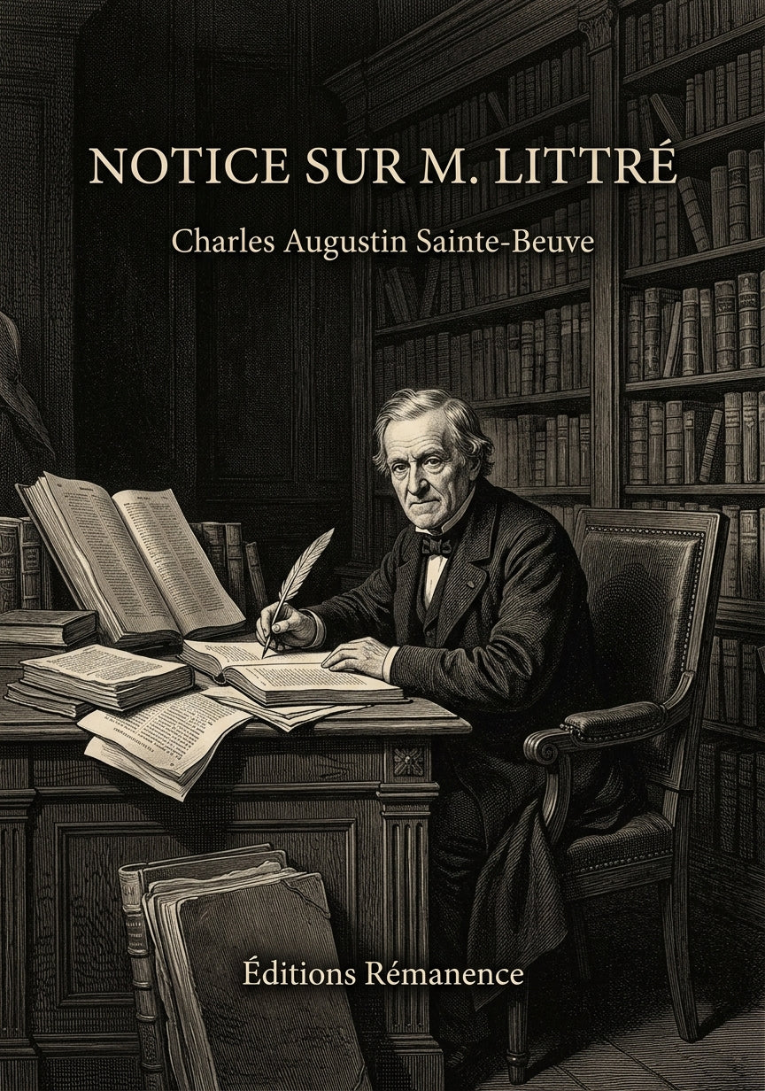 Livre Notice sur M. Littré par Charles Augustin Sainte-Beuve - Couverture - Editions Remanence