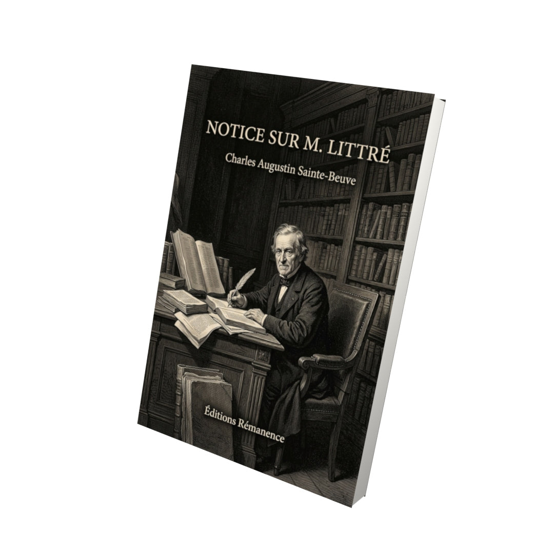 Livre Notice sur M. Littré par Charles Augustin Sainte-Beuve - Vue 3D - Editions Remanence
