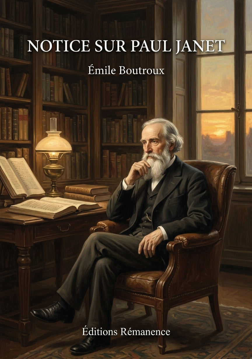 Livre Notice sur Paul Janet par Émile Boutroux - Couverture - Editions Remanence