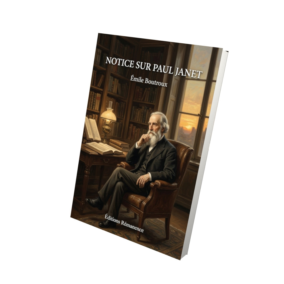 Livre Notice sur Paul Janet par Émile Boutroux - Vue 3D - Editions Remanence