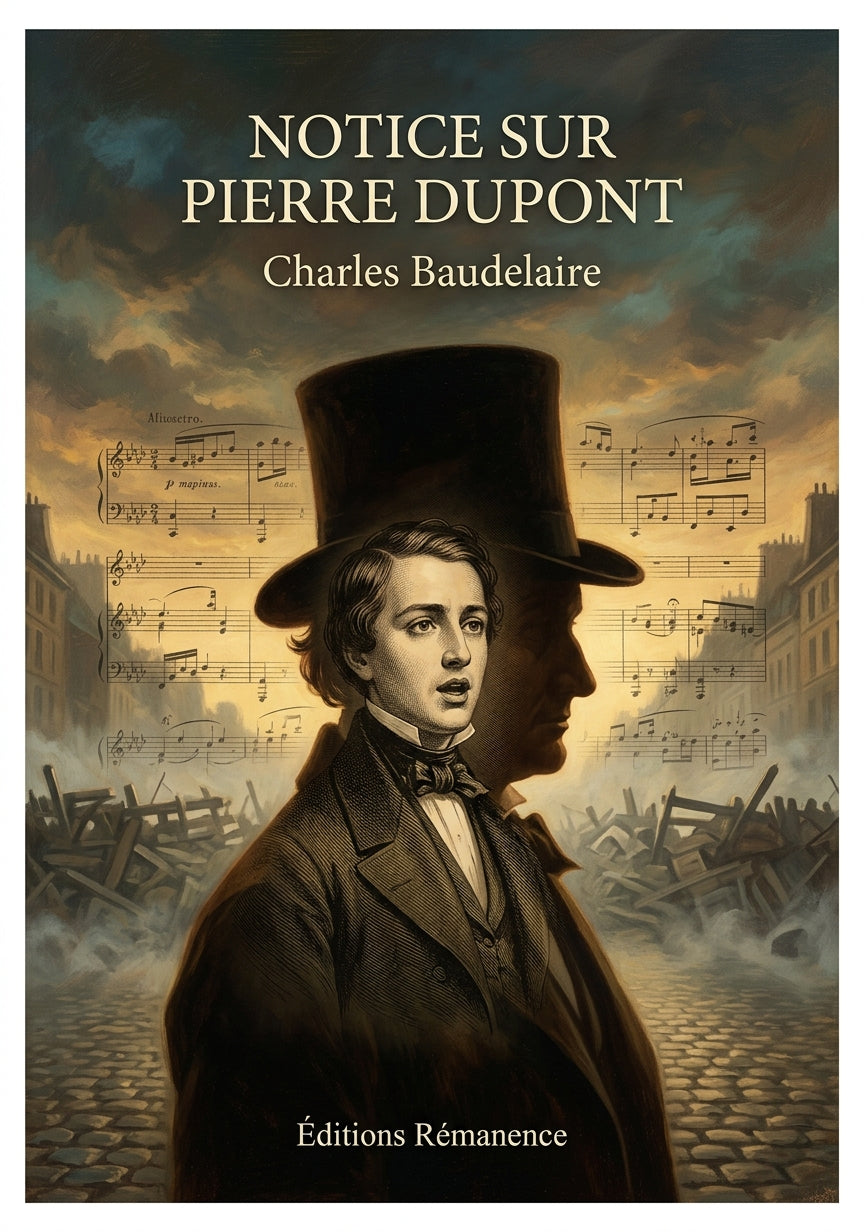Livre Notice sur Pierre Dupont par Charles Baudelaire - Couverture - Editions Remanence