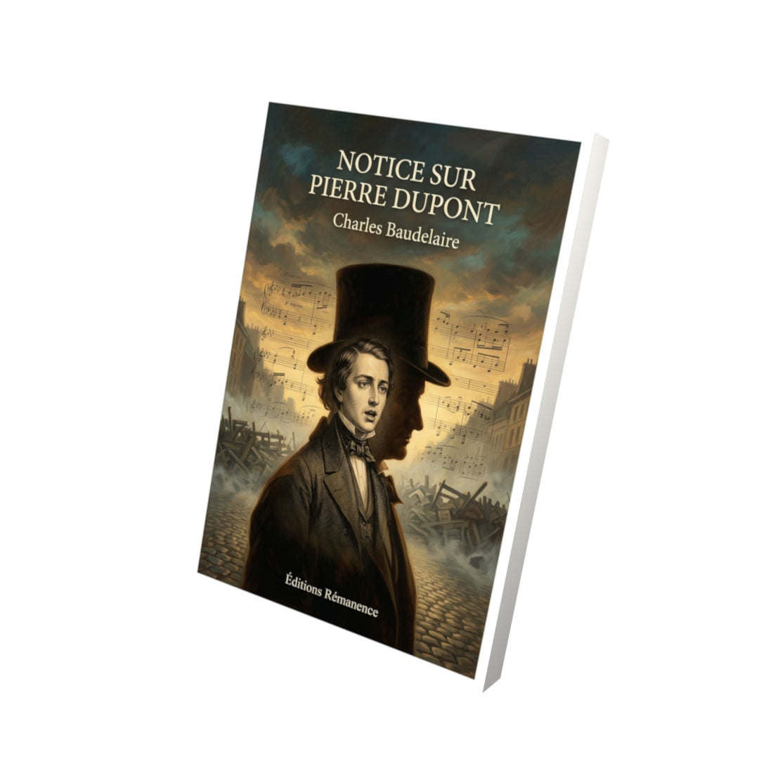 Livre Notice sur Pierre Dupont par Charles Baudelaire - Vue 3D - Editions Remanence