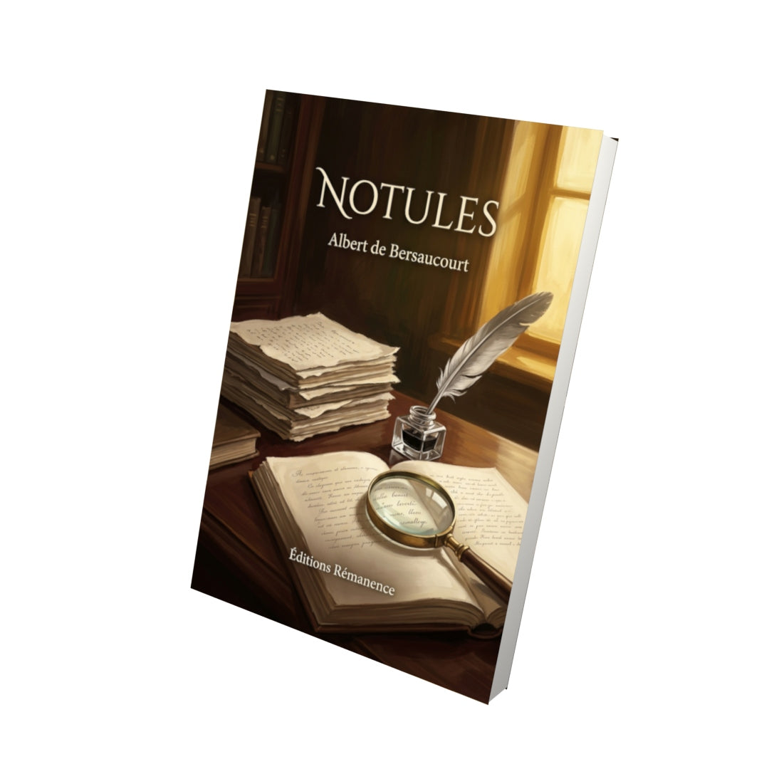 Livre Notules par Albert de Bersaucourt - Vue 3D - Editions Remanence
