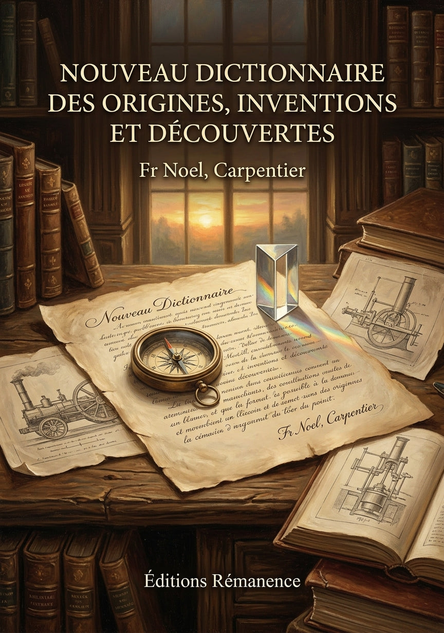 Livre Nouveau dictionnaire des origines, inventions et découvertes par Fr Noel, Carpentier - Couverture - Editions Remanence