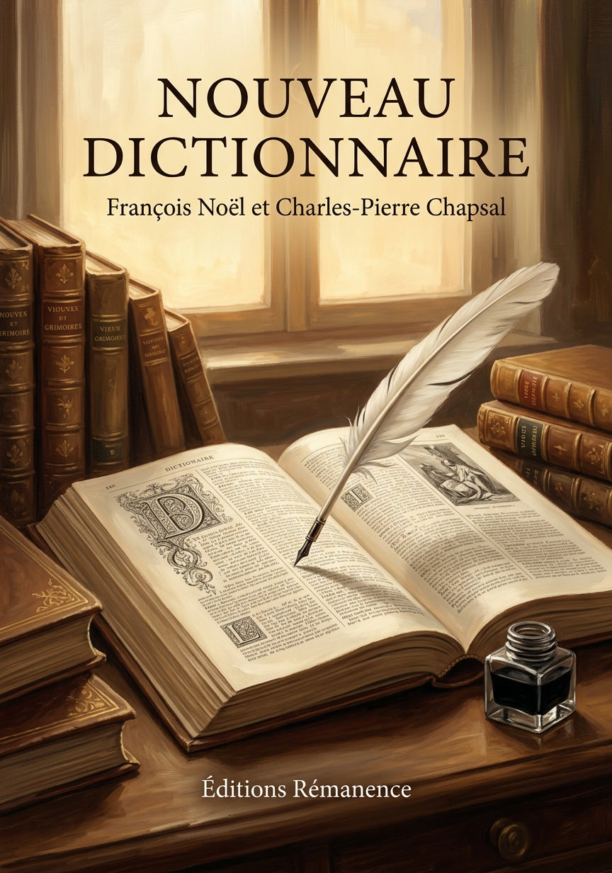 Livre Nouveau dictionnaire par François Noël et Charles-Pierre Chapsal - Couverture - Editions Remanence