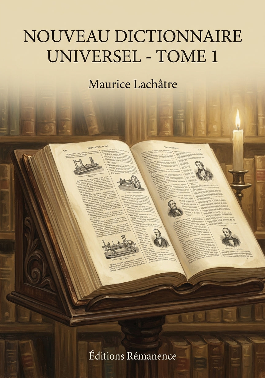 Livre Nouveau dictionnaire universel - Tome 1 par Maurice Lachâtre - Couverture - Editions Remanence