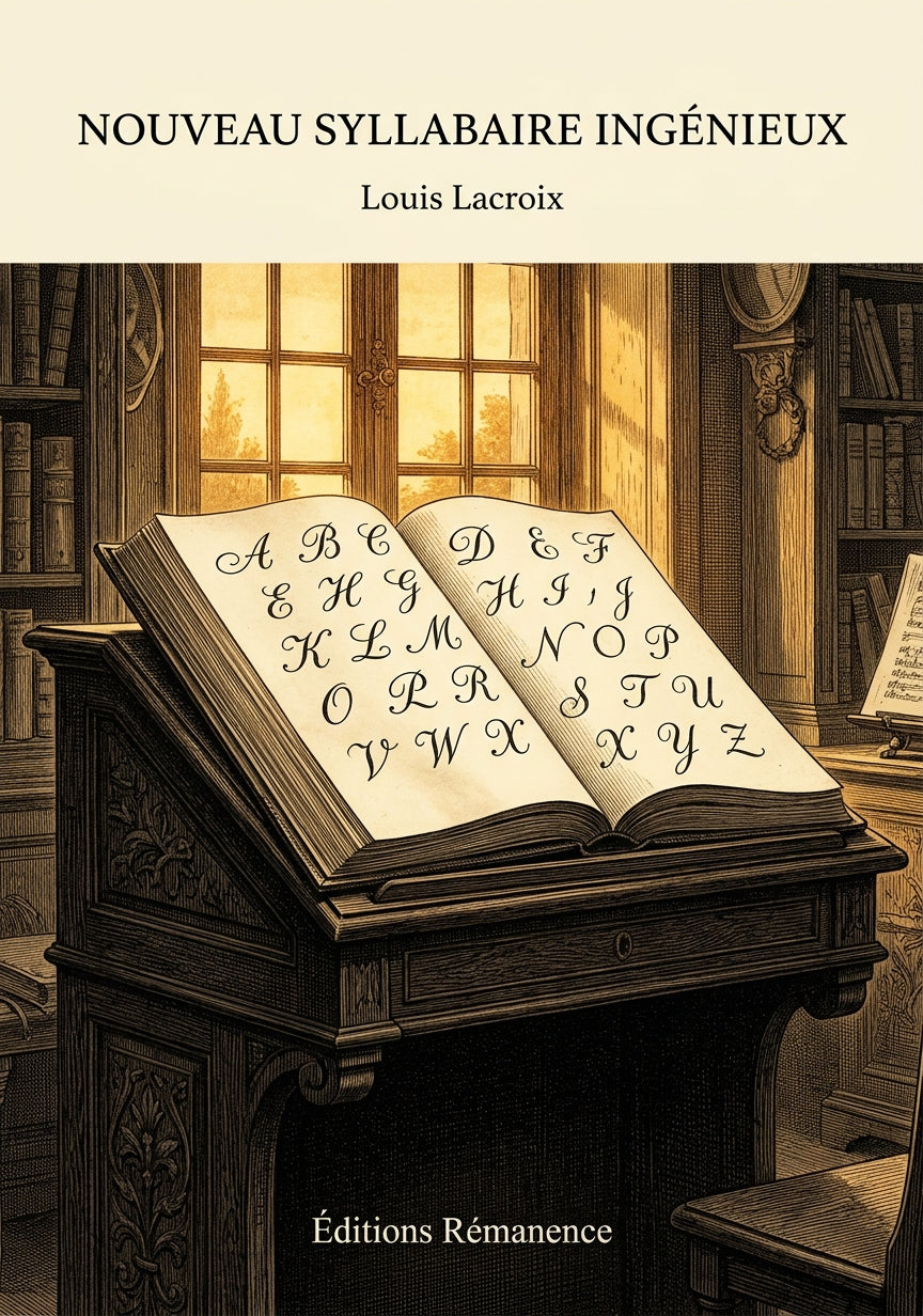Livre Nouveau syllabaire ingénieux par Louis Lacroix - Couverture - Editions Remanence