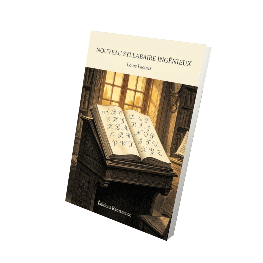 Livre Nouveau syllabaire ingénieux par Louis Lacroix - Vue 3D - Editions Remanence