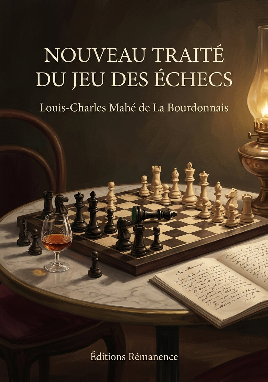 Livre Nouveau traité du jeu des échecs par Louis-Charles Mahé de La Bourdonnais - Couverture - Editions Remanence