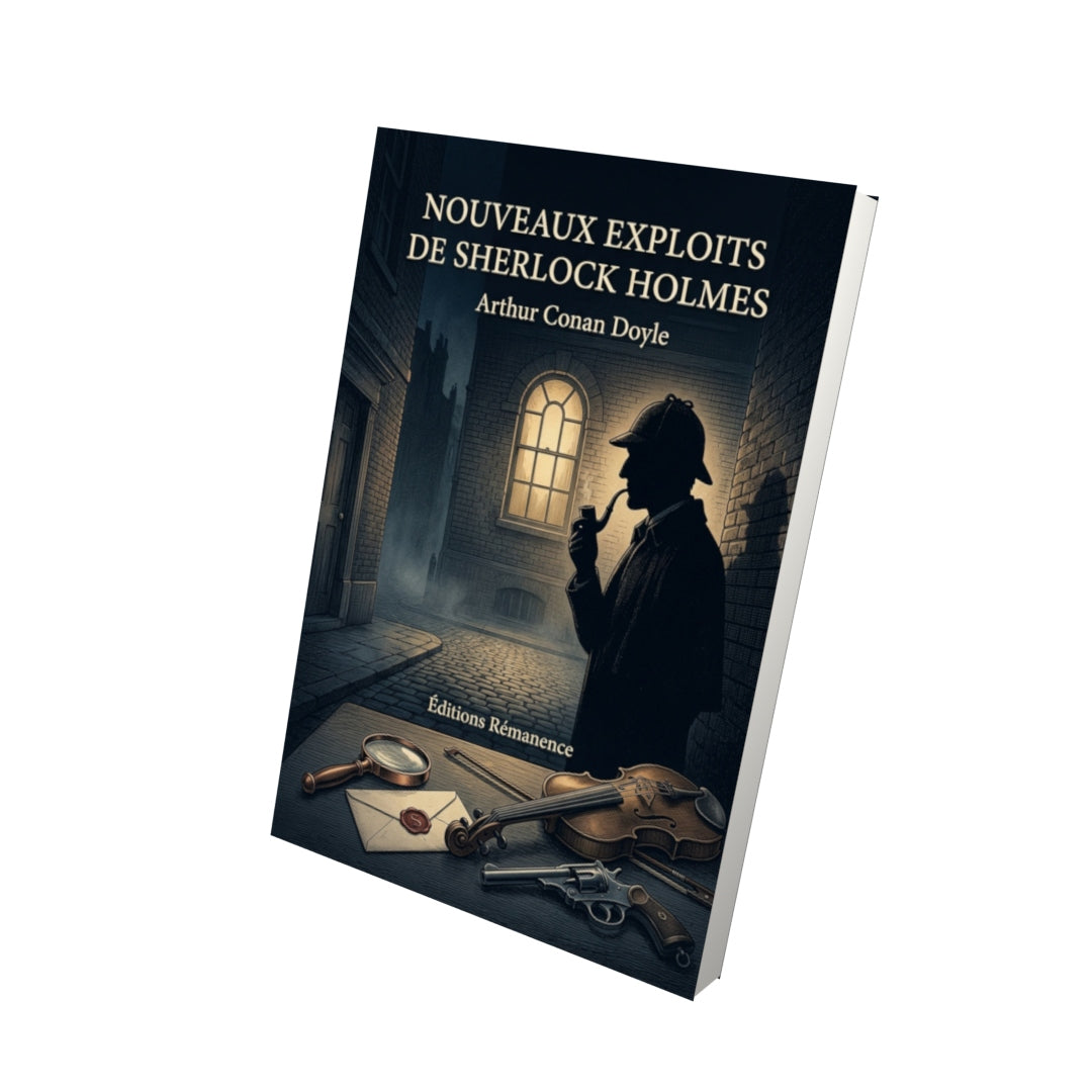 Livre Nouveaux Exploits de Sherlock Holmes par Arthur Conan Doyle - Vue 3D - Editions Remanence