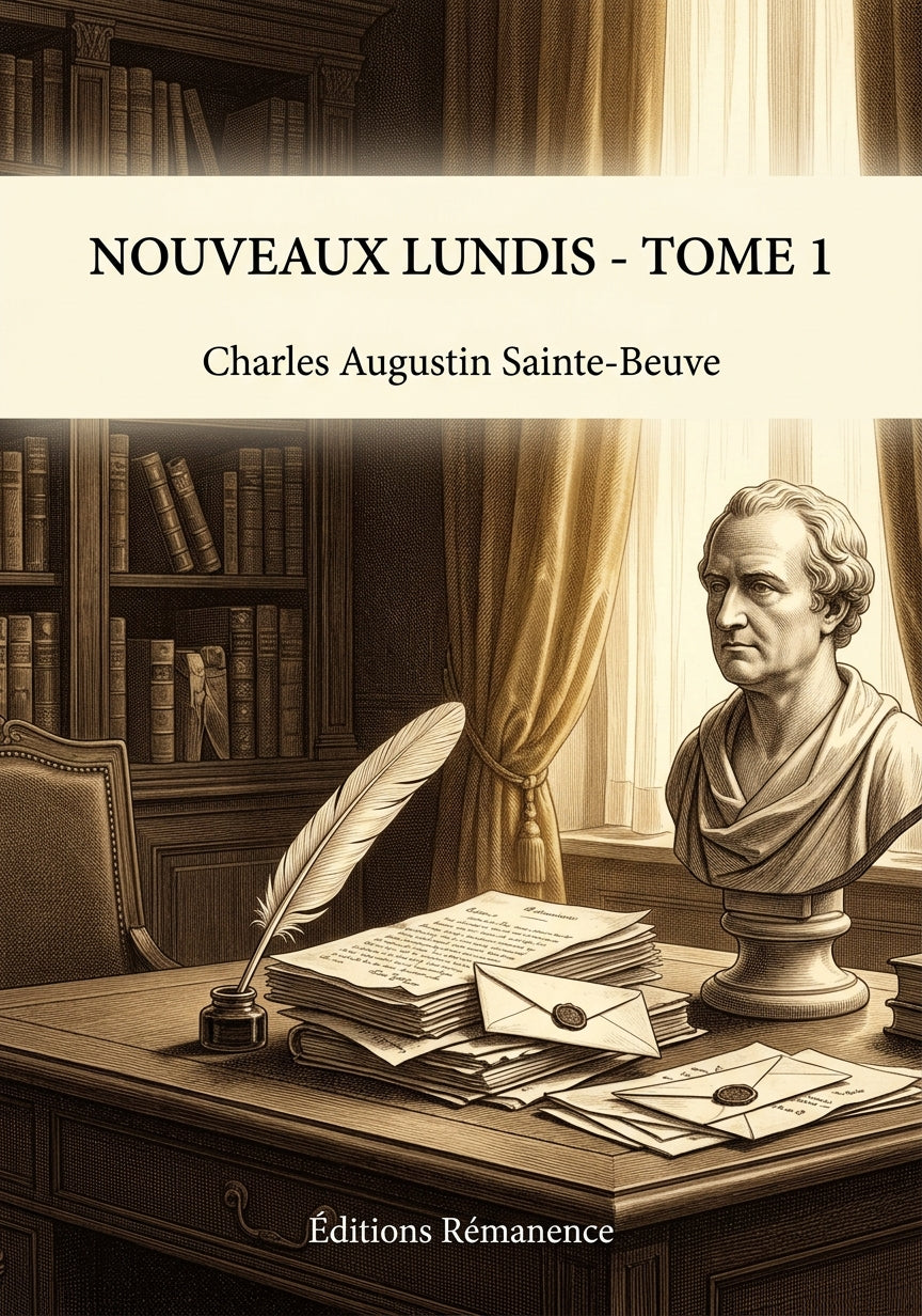 Livre Nouveaux lundis - Tome 1 par Charles Augustin Sainte-Beuve - Couverture - Editions Remanence