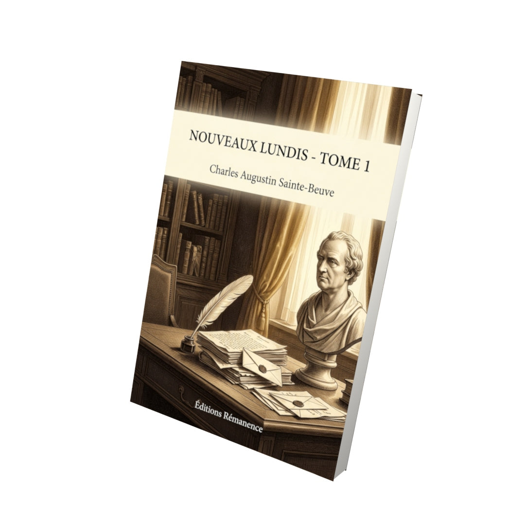 Livre Nouveaux lundis - Tome 1 par Charles Augustin Sainte-Beuve - Vue 3D - Editions Remanence