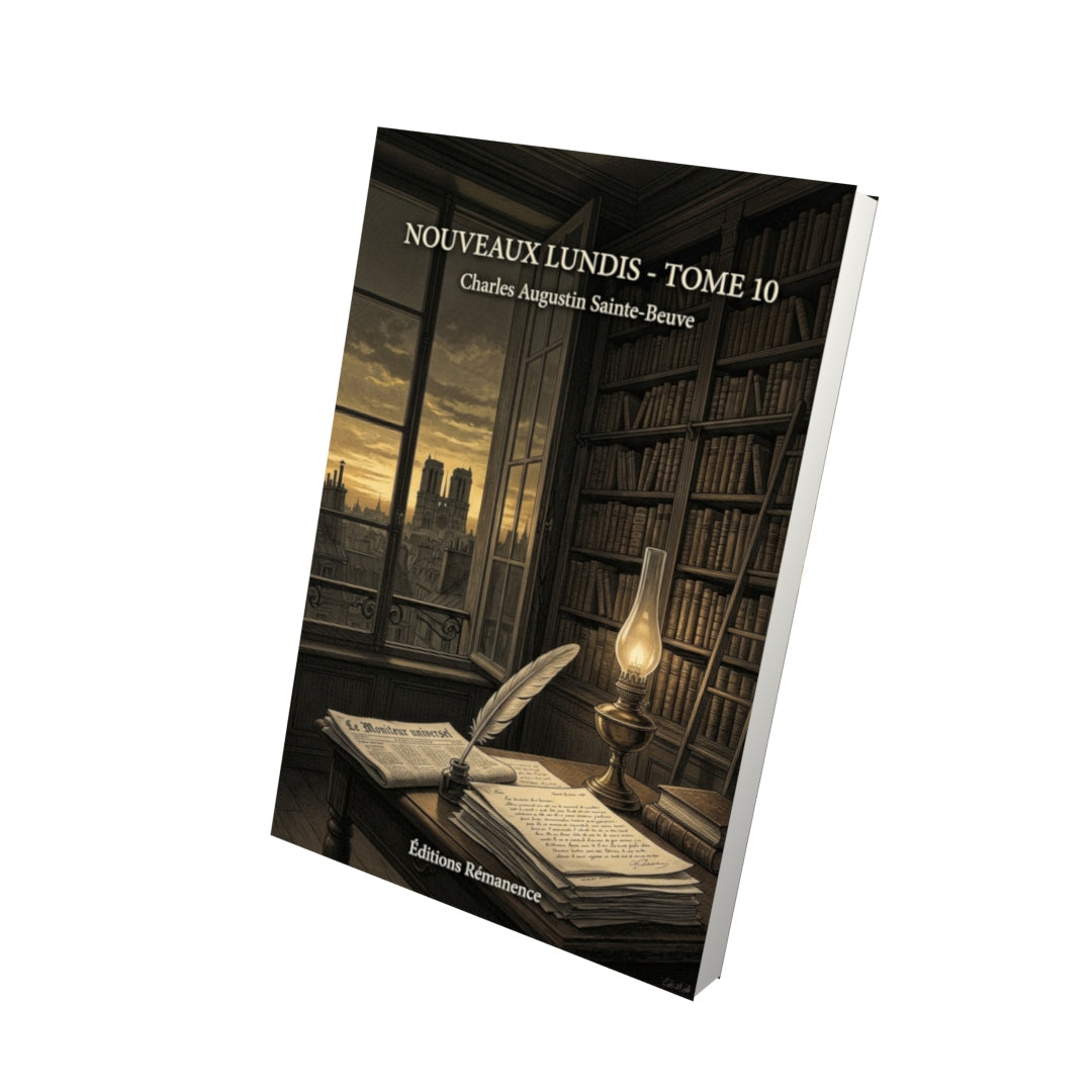 Livre Nouveaux Lundis - Tome 10 par Charles Augustin Sainte-Beuve - Vue 3D - Editions Remanence