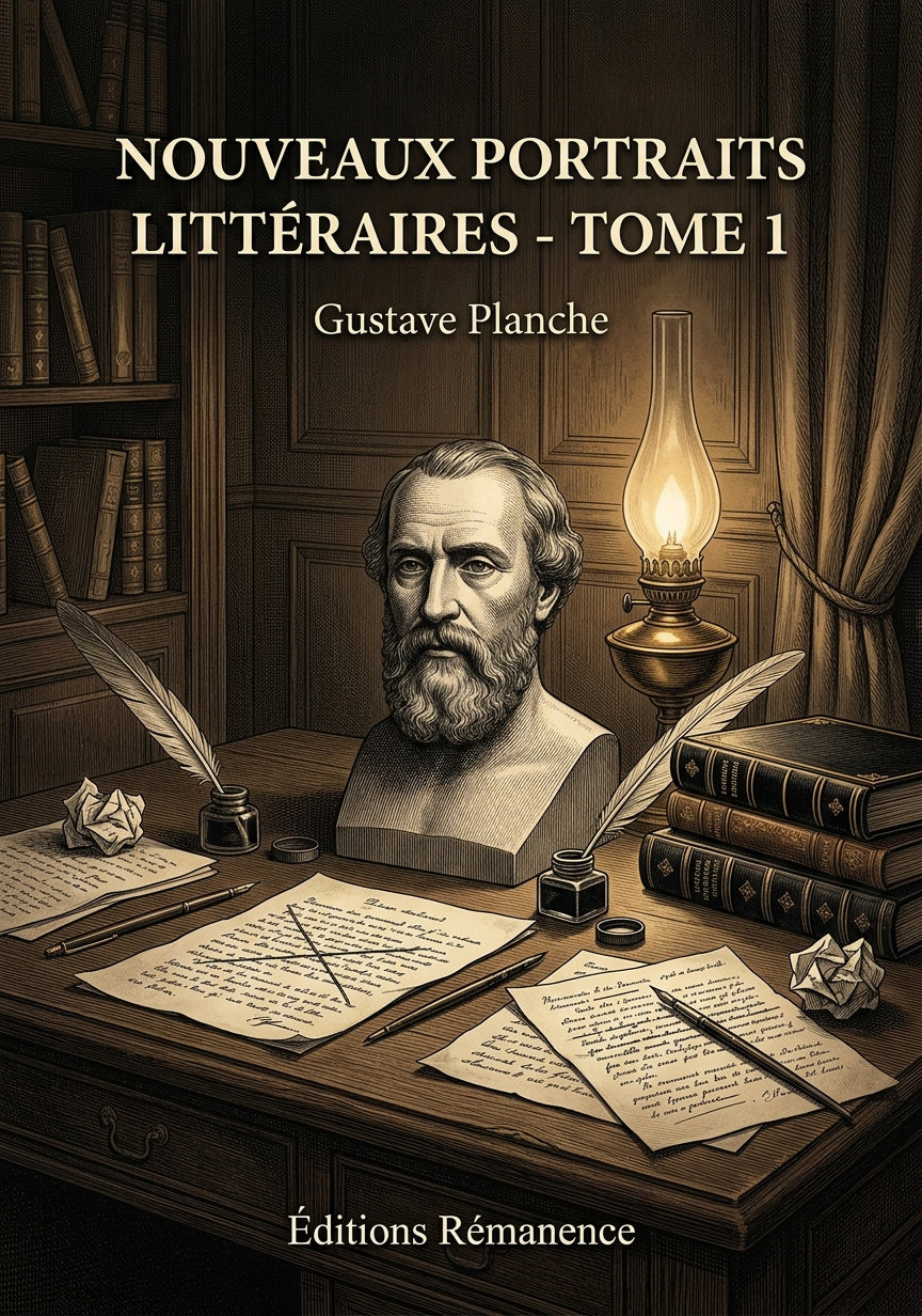 Livre Nouveaux portraits littéraires - Tome 1 par Gustave Planche - Couverture - Editions Remanence
